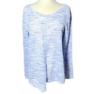 Anthropologie | Akemi + Kin Heather Blue Asymmetrical Thin Sweater Size Medium